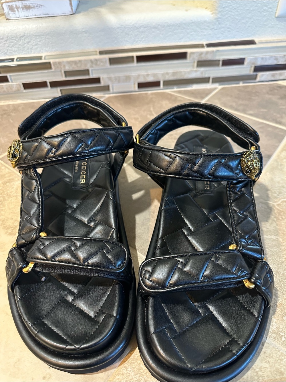 Kurt Geiger London Orson Quilted Sandals - Picture 2 of 5